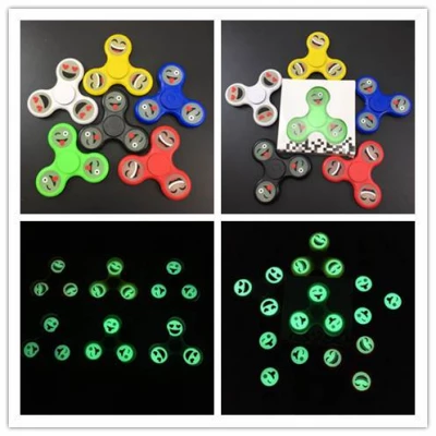 Antistresový Fidget Spinner fluorescentní 7cm - Emoji oranžový