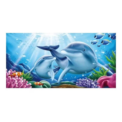 Gordon H66 Plážová osuška rychleschnoucí z mikrovlákna, delfín, 100 x 180 cm