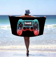 Gordon H4 Plážová osuška rychleschnoucí z mikrovlákna, gamepad, 100 x 180 cm 