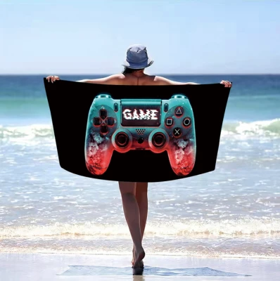 Gordon H4 Plážová osuška rychleschnoucí z mikrovlákna, gamepad, 100 x 180 cm 