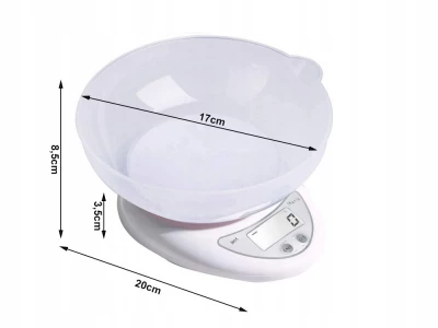 Verk 17123 Digitální kuchyňská váha s miskou 5kg/1g, stříbrná
