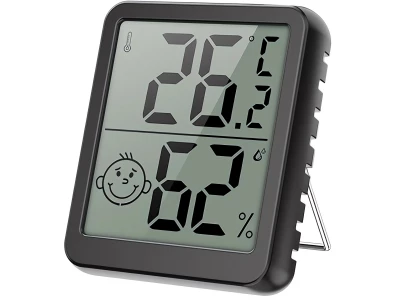 Verk 27439 Digitální teploměr s vlhkoměrem 4,5 x 5 cm, černý