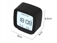 Verk 27441 Hodiny s teploměrem a vlhkoměrem 7,8 x 8,3 x 4 cm, černé