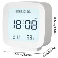 Verk 27441 Hodiny s teploměrem a vlhkoměrem 7,8 x 8,3 x 4 cm, černé