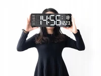 Verk 27453 Multifunkční nástěnné digitální hodiny s teploměrem černé