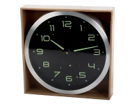 Verk 27454 Nástěnné hodiny analogové, fluorescenční, 25 cm, stříbrné