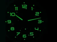 Verk 27454 Nástěnné hodiny analogové, fluorescenční, 25 cm, stříbrné