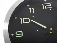 Verk 27454 Nástěnné hodiny analogové, fluorescenční, 25 cm, stříbrné