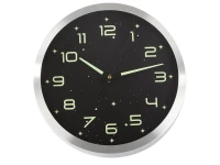 Verk 27455 Nástěnné hodiny analogové, fluorescenční 30 cm, stříbrné