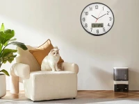 Verk 27456 Nástěnné hodiny analogové s kalendářem, 30 cm, černé