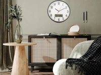 Verk 27456 Nástěnné hodiny analogové s kalendářem, 30 cm, černé