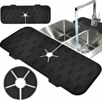 Pronett XJ5540 Silikonový odkapávač na dřez 37 cm, černá