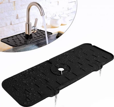 Pronett XJ5540 Silikonový odkapávač na dřez 37 cm, černá