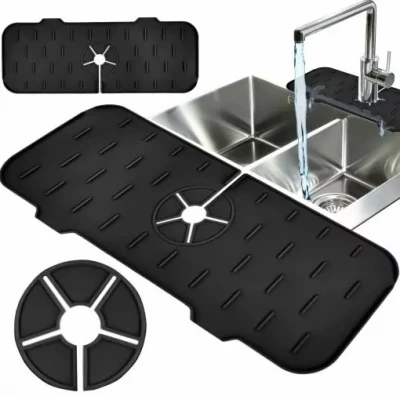 Pronett XJ5540 Silikonový odkapávač na dřez 37 cm, černá