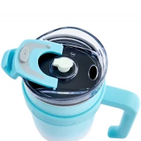 Pronett XJ5556 Termohrnek s uchem a brčkem, nerez, 1200 ml, ombre černý