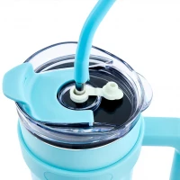 Pronett XJ5556 Termohrnek s uchem a brčkem, nerez, 1200 ml, ombre černý