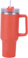 Pronett XJ5555 Termohrnek s uchem a brčkem, nerez, 1200 ml, černý