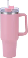 Pronett XJ5555 Termohrnek s uchem a brčkem, nerez, 1200 ml, černý