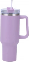 Pronett XJ5555 Termohrnek s uchem a brčkem, nerez, 1200 ml, černý