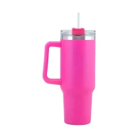 Pronett XJ5555 Termohrnek s uchem a brčkem, nerez, 1200 ml, černý