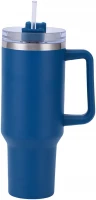 Pronett XJ5555 Termohrnek s uchem a brčkem, nerez, 1200 ml, černý