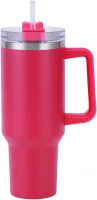 Pronett XJ5555 Termohrnek s uchem a brčkem, nerez, 1200 ml, černý