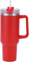 Pronett XJ5555 Termohrnek s uchem a brčkem, nerez, 1200 ml, černý