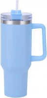 Pronett XJ5555 Termohrnek s uchem a brčkem, nerez, 1200 ml, černý