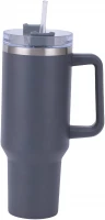 Pronett XJ5555 Termohrnek s uchem a brčkem, nerez, 1200 ml, černý