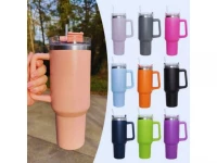 Pronett XJ5555 Termohrnek s uchem a brčkem, nerez, 1200 ml, černý