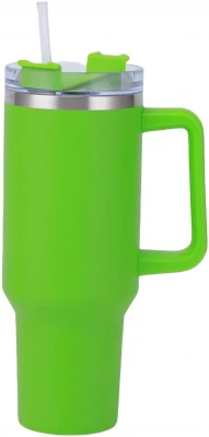 Pronett XJ5555 Termohrnek s uchem a brčkem, nerez, 1200 ml, černý