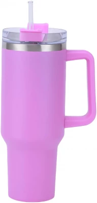 Pronett XJ5555 Termohrnek s uchem a brčkem, nerez, 1200 ml, černý