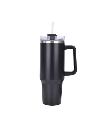 Pronett XJ5555 Termohrnek s uchem a brčkem, nerez, 1200 ml, šedý