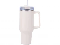 Pronett XJ5555 Termohrnek s uchem a brčkem, nerez, 1200 ml, bílý
