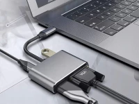 Verk 06344 Převodník USB-C na HDMI 4k, VGA rozbočovač USB 3.0 USB-C 