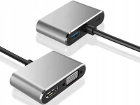 Verk 06344 Převodník USB-C na HDMI 4k, VGA rozbočovač USB 3.0 USB-C 