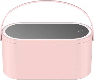 Verk 24342 Organizér na kosmetiku se zrcadlem USB LED růžový