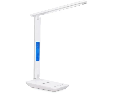Verk 12256 LED stolní lampa s meteo stanicí bílá