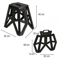 KIK KX3294 Skládací kempingová stolička 39,5 cm, černá
