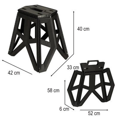 KIK KX3294 Skládací kempingová stolička 39,5 cm, černá