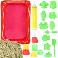KIK KX9511 Magický tekutý písek 2000g + formičky + pískoviště béžové