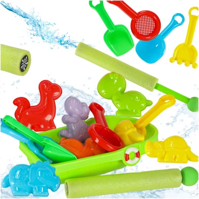 KIK KX3256 Súprava na piesok pre deti + vodná pištoľ, 12 ks