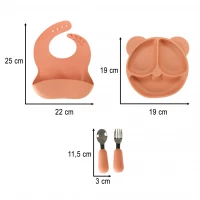 KIK KX4001 Silikónová súprava riadu pre deti 4 ks, oranžová