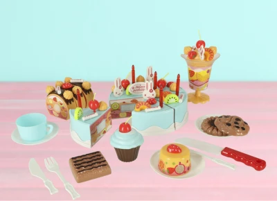 KIK KX9746 Dětský plastový narozeninový dort, modrý