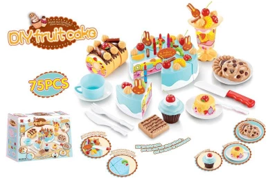 KIK KX9746 Dětský plastový narozeninový dort, modrý