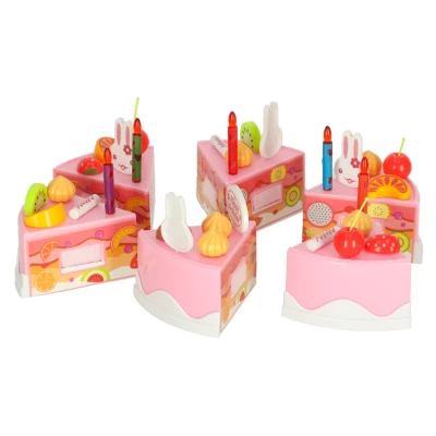 KIK KX9745 Dětský plastový narozeninový dort, růžový