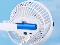 Verk 16034 Ventilátor s klipom USB, 1200 mAh, čiernobiely