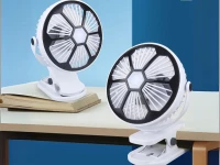 Verk 16034 Ventilátor s klipom USB, 1200 mAh, čiernobiely