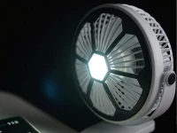 Verk 16034 Ventilátor s klipom USB, 1200 mAh, čiernobiely