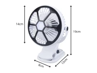 Verk 16034 Ventilátor s klipom USB, 1200 mAh, čiernobiely